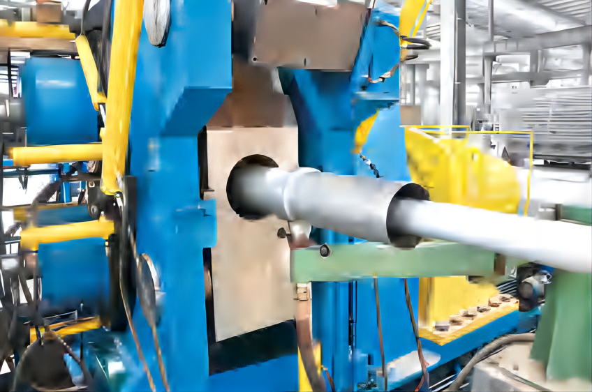 Continuous aluminum sheath extrusion line for high voltage cables
